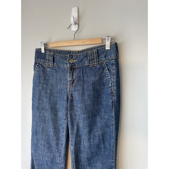 Tommy Hilfiger Dark Wash Cuffed Mid Rise Trouser Jeans Size 2S Flare Denim - Picture 4 of 10